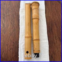 Shakuhachi Takeji Kinko Ryu gin 3 sen Bamboo Flute 60.5 cm Long Traditional