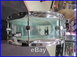 Spaun 5.5 X 13 Vented Coke Bottle Acrylic Snare Drum USA Made Green