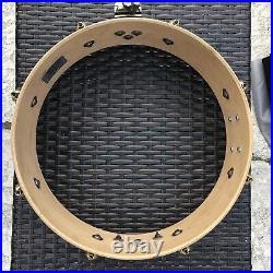 Spaun Drums USA Custom 4 x 13 Black Matte Maple Piccolo Snare Drum Gold Plated