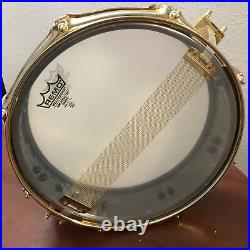 TAMA hand Hammered Piccolo Snare Drum Antique 1960's Gold Plated