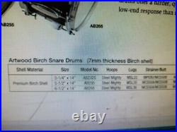 Tama 90s Artwood Birch Ab2325 3.25x14 Piccolo Snare Drum 10 Lug