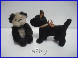 Tiny Schuco Piccolo Panda Teddy Bear & Doggie Friend