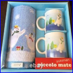 USED The Snowman Piccolo Mate Face Towel & Pair Mug Cup Set