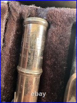 Used BUNDY Silver Flute by the Selmer Company USA w Hard Case