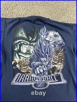 VINTAGE 1999 Dragon Ball Z Shirt Mens Medium Blue Goku Vegeta Piccolo Anime DBZ