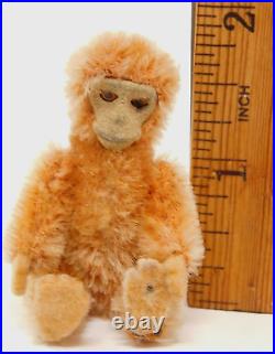 VNTG 2.25 Schuco Piccolo Miniature Orange Mohair Tin Face Monkey
