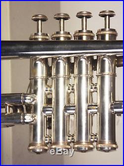 VNice 70s Getzen Eterna Pro 4 Valve Silver Piccolo Trumpet