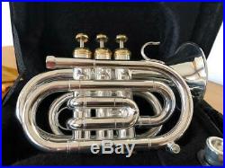 Versilberte Bach Stradivarius 37 Kleine Trompete Taschentrompete Piccolotrompete