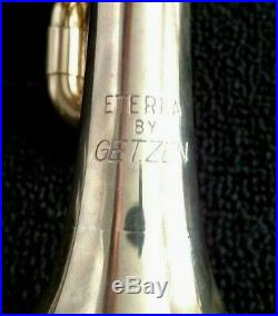 Very Nice Vintage Getzen Four Valve Piccolo Trumpet in Brass Lacquer w Hard Case