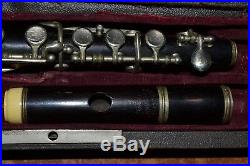 Very old french piccolo flute made by noblet and g leblanc la couture iron stamp