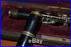 Very old french piccolo flute made by noblet and g leblanc la couture iron stamp