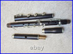 Very old, nice wooden flute & piccolo set in 1 case F. Haloun, Plzen