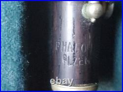 Very old, nice wooden flute & piccolo set in 1 case F. Haloun, Plzen
