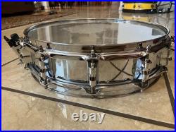 Vintage 14 x 4 Piccolo Snare drum steel chrome 12 lugs Vintage 14 x 4 Piccolo Snare drum steel chrome 12 lugs