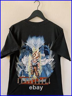 Vintage 1997 Dragon Ball Z Goku Trunks Vegeta Small T-Shirt Black
