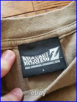 Vintage 1999 Dragon Ball Z Gohan Piccolo Anime TV Promo Rare Men Shirt Large Tan