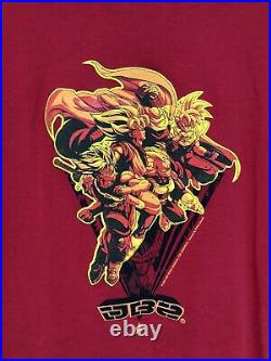 Vintage 2001 Dragon Ball Z DBZ Puff Print T Shirt Size L Goku Saiyan Piccolo