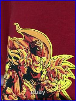 Vintage 2001 Dragon Ball Z DBZ Puff Print T Shirt Size L Goku Saiyan Piccolo