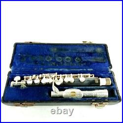Vintage 80s Selmer Black Bundy Resonite Piccolo Flute with Head + Case 12050035