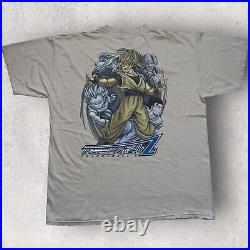 Vintage 90s Dragon Ball Z T Shirt XL Beige Future Trunks Goku Vegeta Piccolo