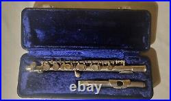 Vintage Armstrong Silver Plated Piccolo Elkhart C Key With Case