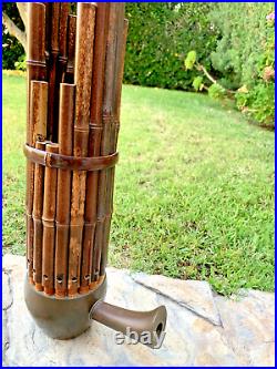 Vintage Chinese SHENG Woodwind Reed Bamboo Brass Base Flute Pipes instrument