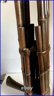 Vintage Chinese SHENG Woodwind Reed Bamboo Brass Base Flute Pipes instrument