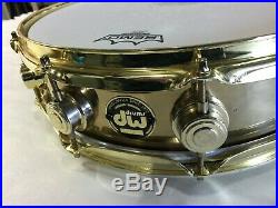 Vintage DW 3x14 Piccolo Snare Drum Brass with Gold Hoops, Hardware