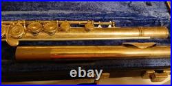 Vintage Emerson Concert Flute Closed Hole Keys Silver Color with Carrying Case