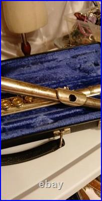 Vintage Emerson Concert Flute Closed Hole Keys Silver Color with Carrying Case
