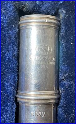Vintage Emerson eld elkhart Indiana flute silver serial numbers 33765 olds case