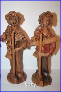 Vintage Folk Art Italy Hand Made Sculpted Figures Excellent