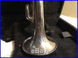 Vintage Getzen Eterna Bb/A Piccolo Trumpet 4 Valve Silver Ser# BP1165 w Case