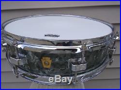 Vintage Ludwig Downbeat 4x14 Piccolo Snare Drum! Black Diamond Pearl! 8 lugs