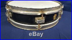 Vintage Ludwig Piccolo Snare Drum Black 13 x 3 Old Gold Badge Is It 405 Good