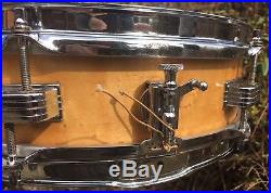 Vintage Ludwig Transbadge Birdseye Maple 13x3 Piccolo Bebop Jazz Snare Drum COB