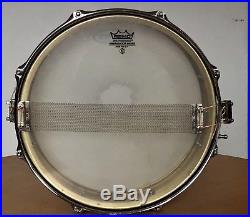 Vintage PEARL PICCOLO SNARE DRUM Brass 13.5x3.75 with Pearl 20 Strand Wires