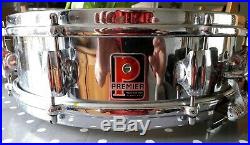 Vintage Premier Royal Ace Chrome Snare Piccolo Drum 14 X 4