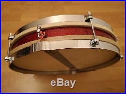 Vintage & Rare John Grey Model 500 14 X 2.5 Piccolo Snare Drum Red Sparkle