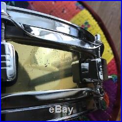 Vintage Tama Drums Japan Power Metal 3.25 X 14 Brass Piccolo Snare Drum 10 Lugs