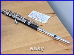 Vintage Uebel Handmade German Professional C Piccolo with Split E Grenadilla Wood