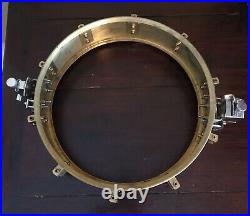Vintage Yamaha Drums Japan SD493 Brass 3.5 X 14 Piccolo Snare Drum Power Hoops