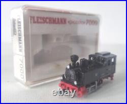 Working Fleischmann Piccolo 7000 N Gauge Black Steam Locomotive Train Boxed