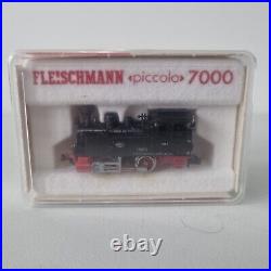 Working Fleischmann Piccolo 7000 N Gauge Black Steam Locomotive Train Boxed