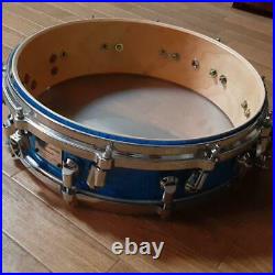YAMAHA Birch Custom Absolute Piccolo Snare Drum Blue Flake 14 Made in Japan