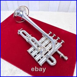 YAMAHA Custom YTR-9830 Piccolo Trumpet Bb/A Silver Plated Used Japan #726