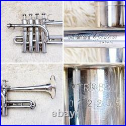 YAMAHA Custom YTR-9830 Piccolo Trumpet Bb/A Silver Plated Used Japan #726