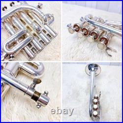 YAMAHA Custom YTR-9830 Piccolo Trumpet Bb/A Silver Plated Used Japan #726