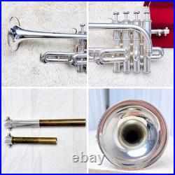 YAMAHA Custom YTR-9830 Piccolo Trumpet Bb/A Silver Plated Used Japan #726
