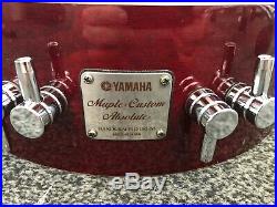 YAMAHA MAPLE CUSTOM ABSOLUTE 14x4 PICCOLO SNARE DRUM CHERRYWOOD LACQUER